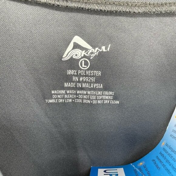 Kanu Surf Rashguard Men's Sz L Gray Crew Neck Raglan Sleeve Regular Fit UPF 50+ - Picture 9 of 12